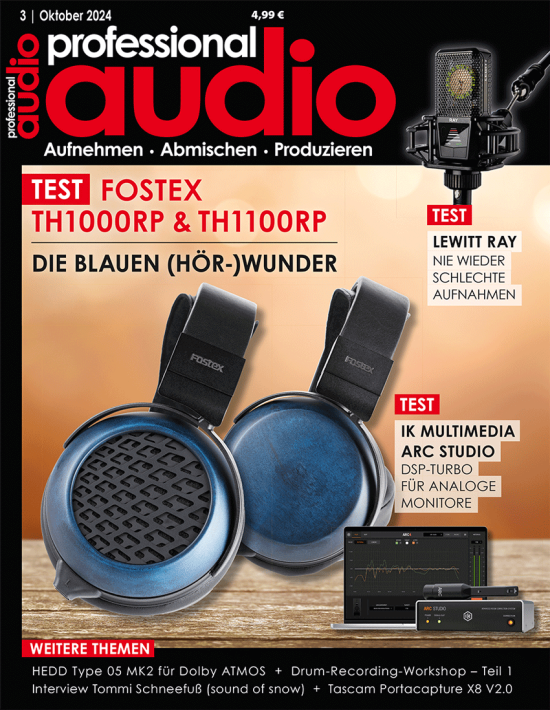professional audio 03/24: Blauer Wunderklang, Autofokus-Mikro und DSP-Tuning für Monitore professional audio, falkemedia GmbH & Co. KG