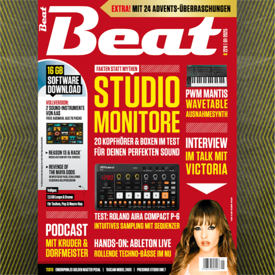20 Seiten STUDIOMONITORE – Pro’s und Con’s zu den 20 aktuellsten Produkten | Geschenkt! Zwei Sound-Instrumente von Applied Acoustics: Freie Auswahl aus 76 Packs Beat